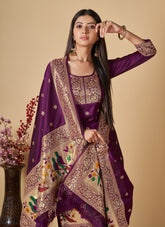 Restrictive Salwar Suit in Purple Colour